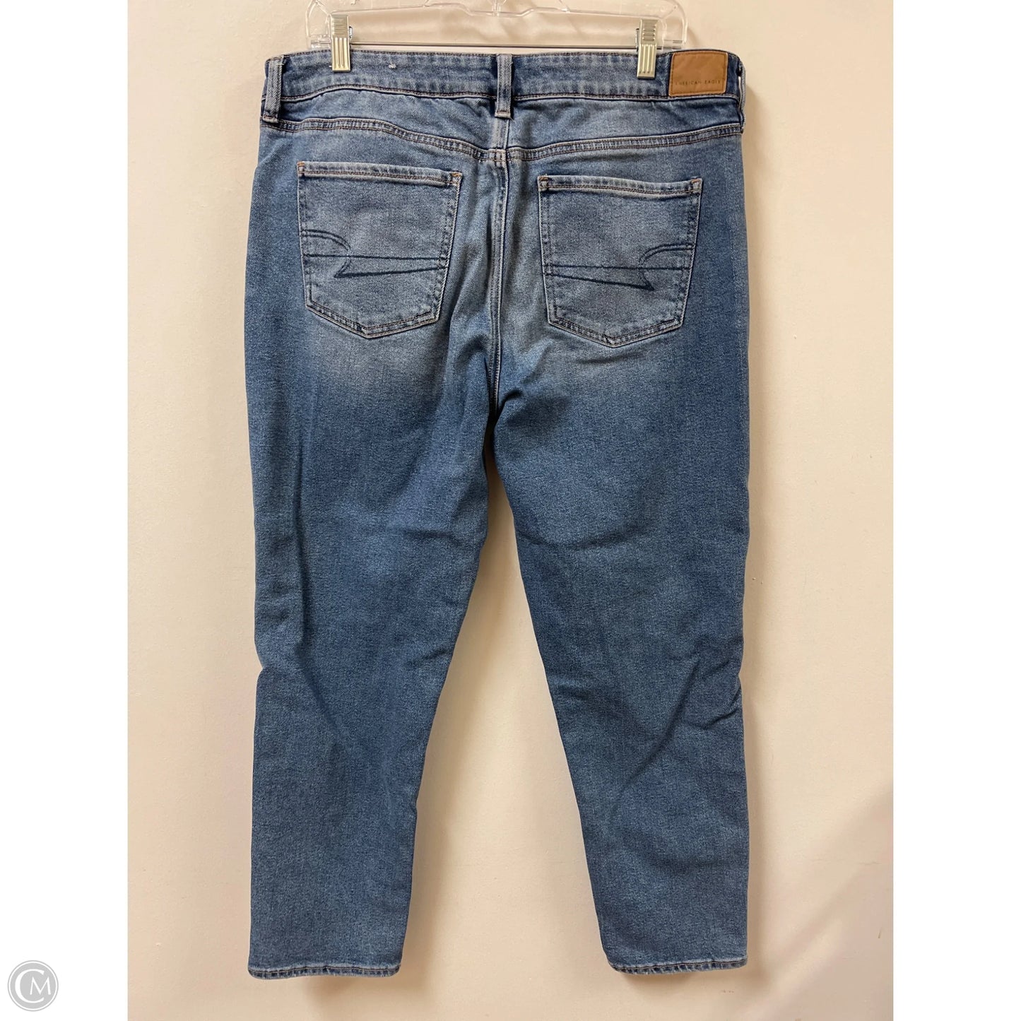 Jeans Boyfriend By American Eagle In Blue Denim, Size: 14