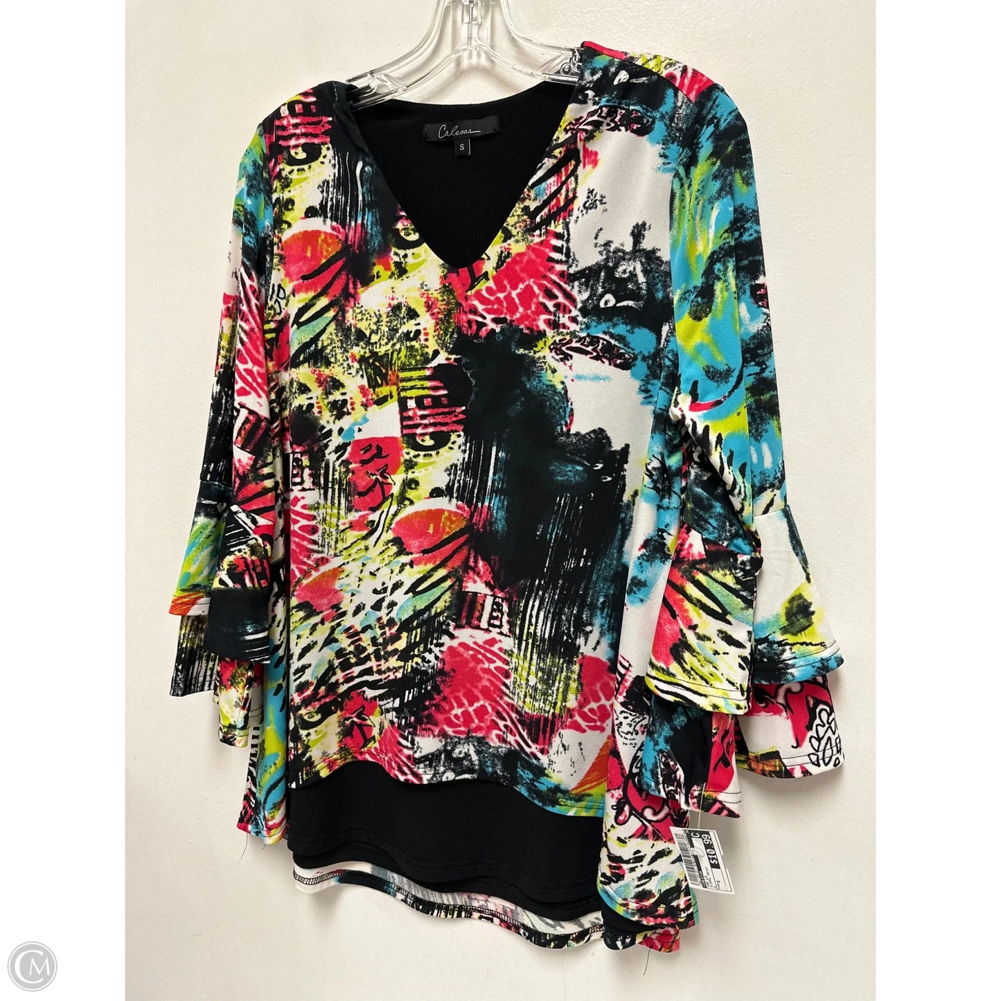 Top Long Sleeve By Calessa In Floral Print, Size: S