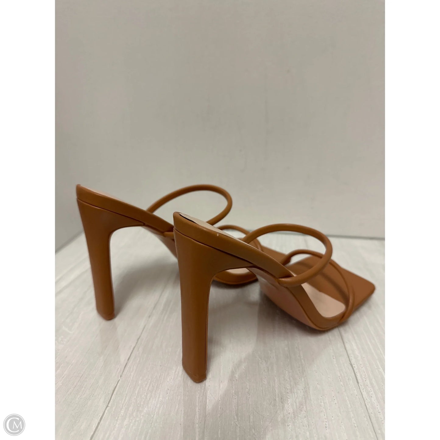 Sandals Heels Stiletto By Pretty Little Thing In Tan, Size: 7