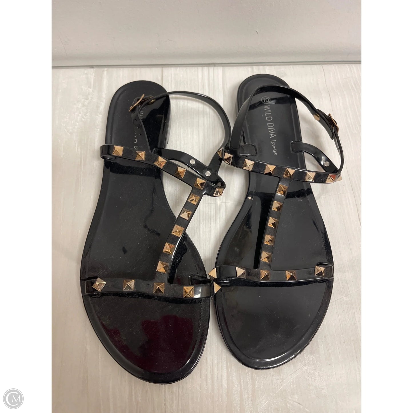 Sandals Flats By Wild Diva In Black, Size: 10