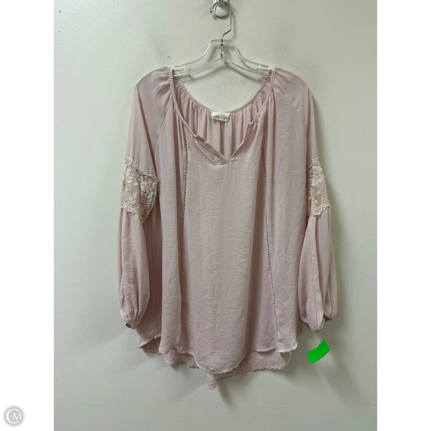 Top Long Sleeve By Allie Rose In Pink, Size: L