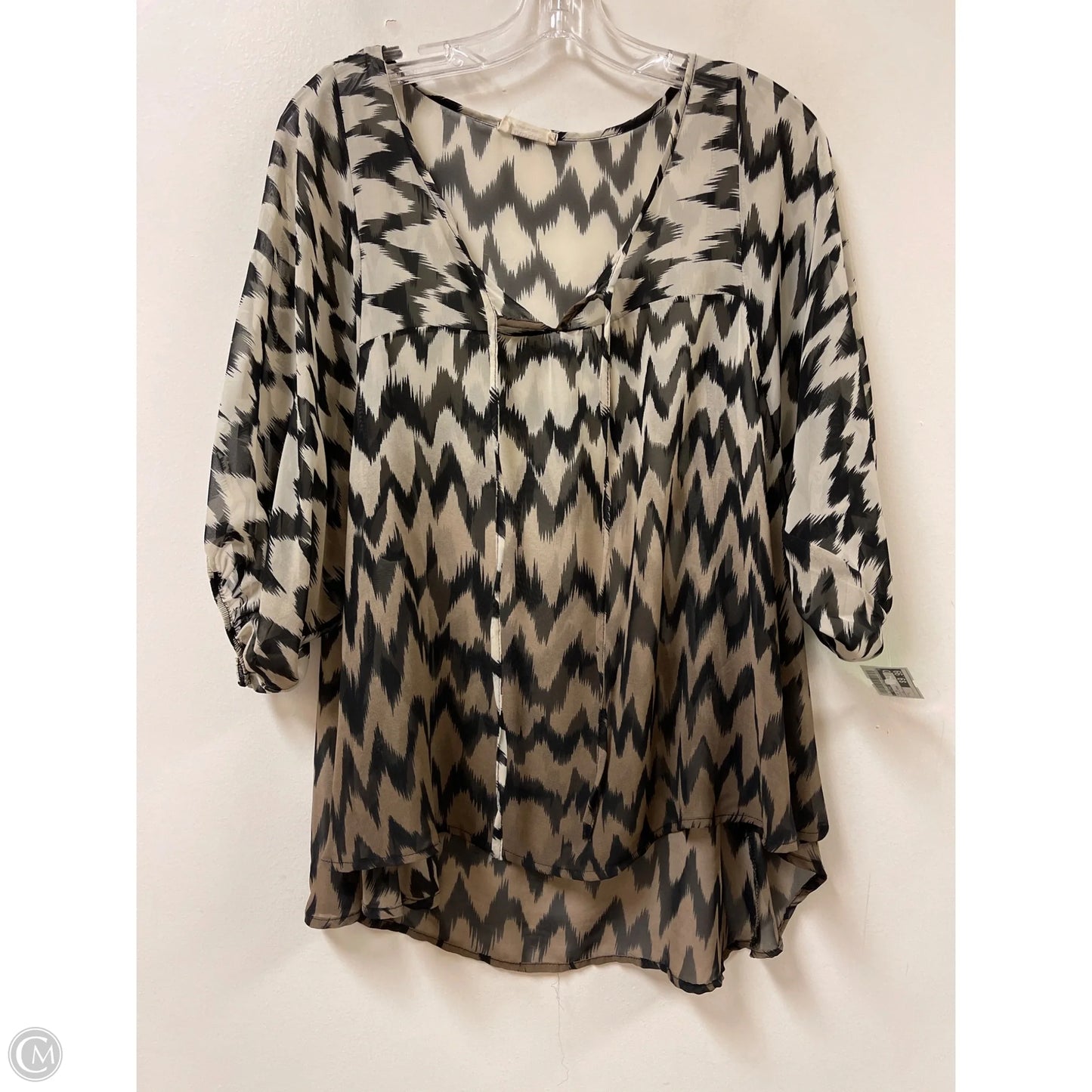 Top Short Sleeve By Clothes Mentor In Black & Brown, Size: L