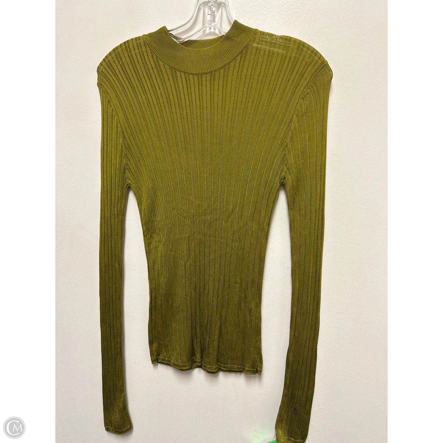 Top Long Sleeve By Zara In Green, Size: M