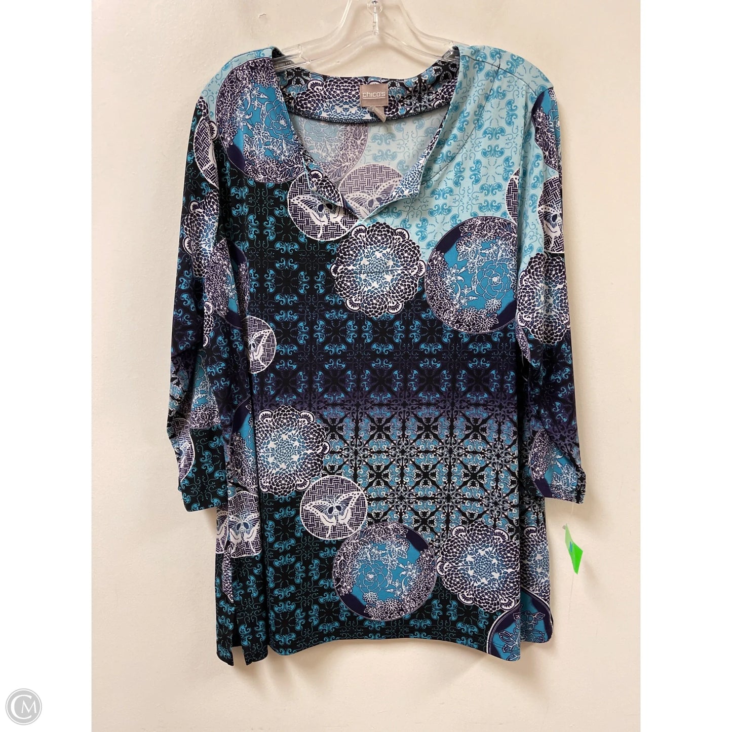 Tunic Long Sleeve By Chicos In Blue, Size: Xl