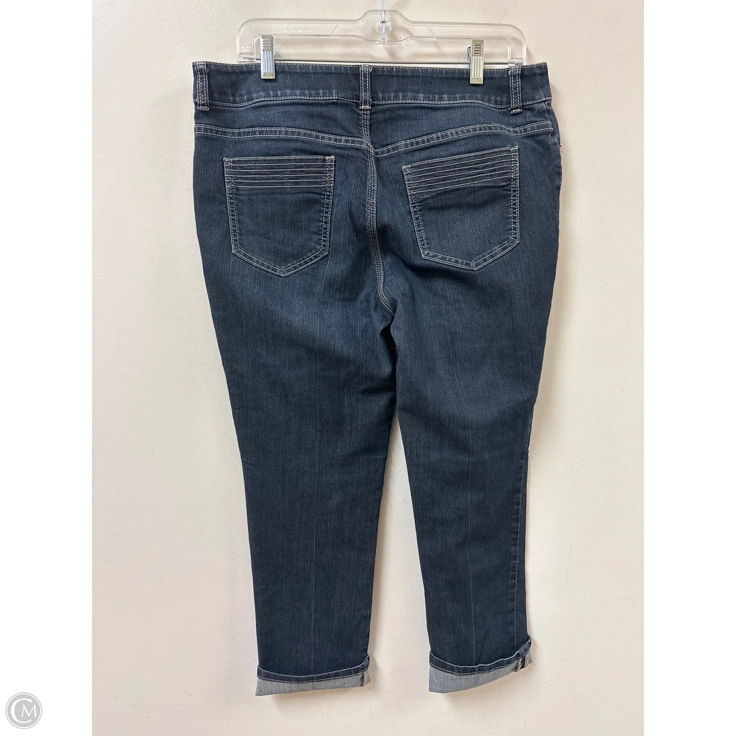 Jeans Cropped By Chicos In Blue Denim, Size: 8