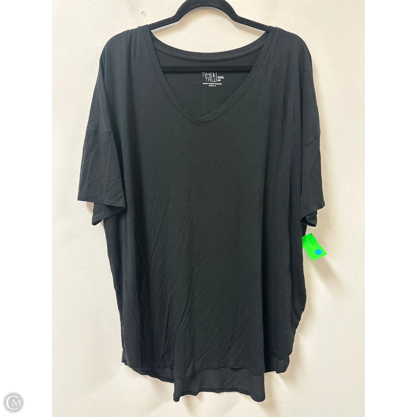 Top Short Sleeve By Time And Tru In Black, Size: 3x