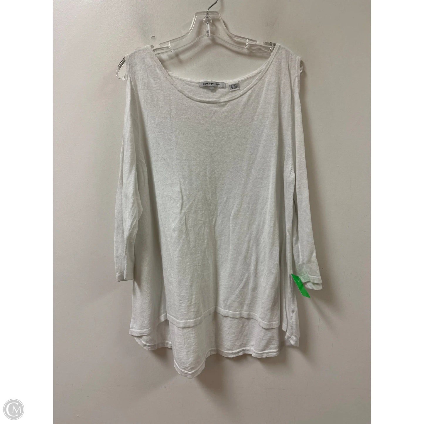 Top Long Sleeve By Eight Eight Eight In White, Size: Xl