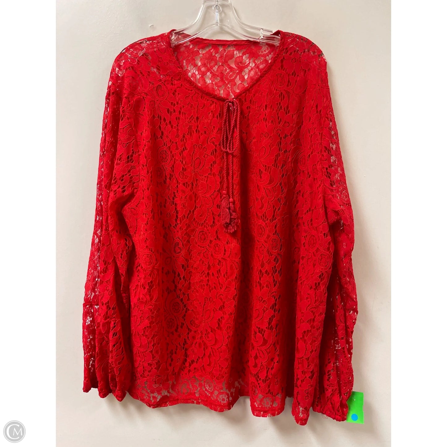 Top Long Sleeve By Clothes Mentor In Red, Size: Xl