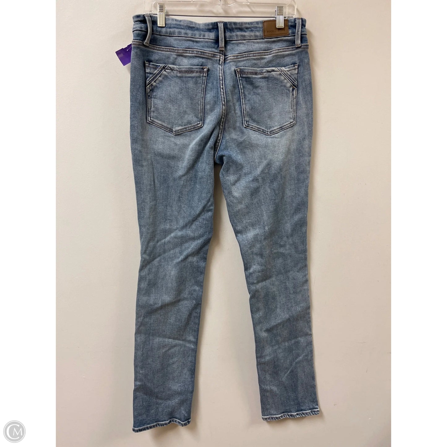 Jeans Straight By Buckle Black In Blue Denim, Size: 6