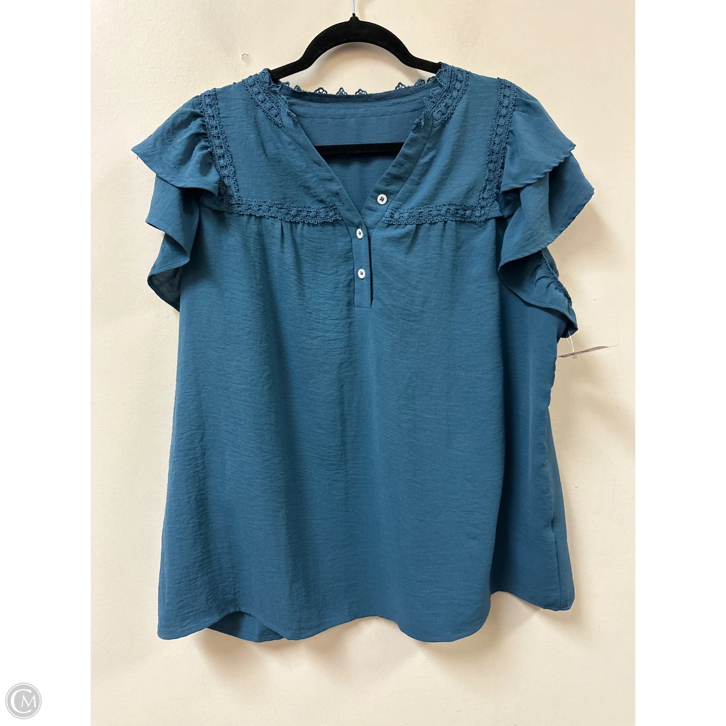 Top Short Sleeve By Clothes Mentor In Blue, Size: 1x