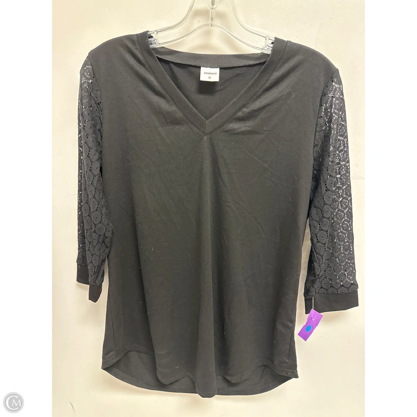Top 3/4 Sleeve By Clothes Mentor In Black, Size: M