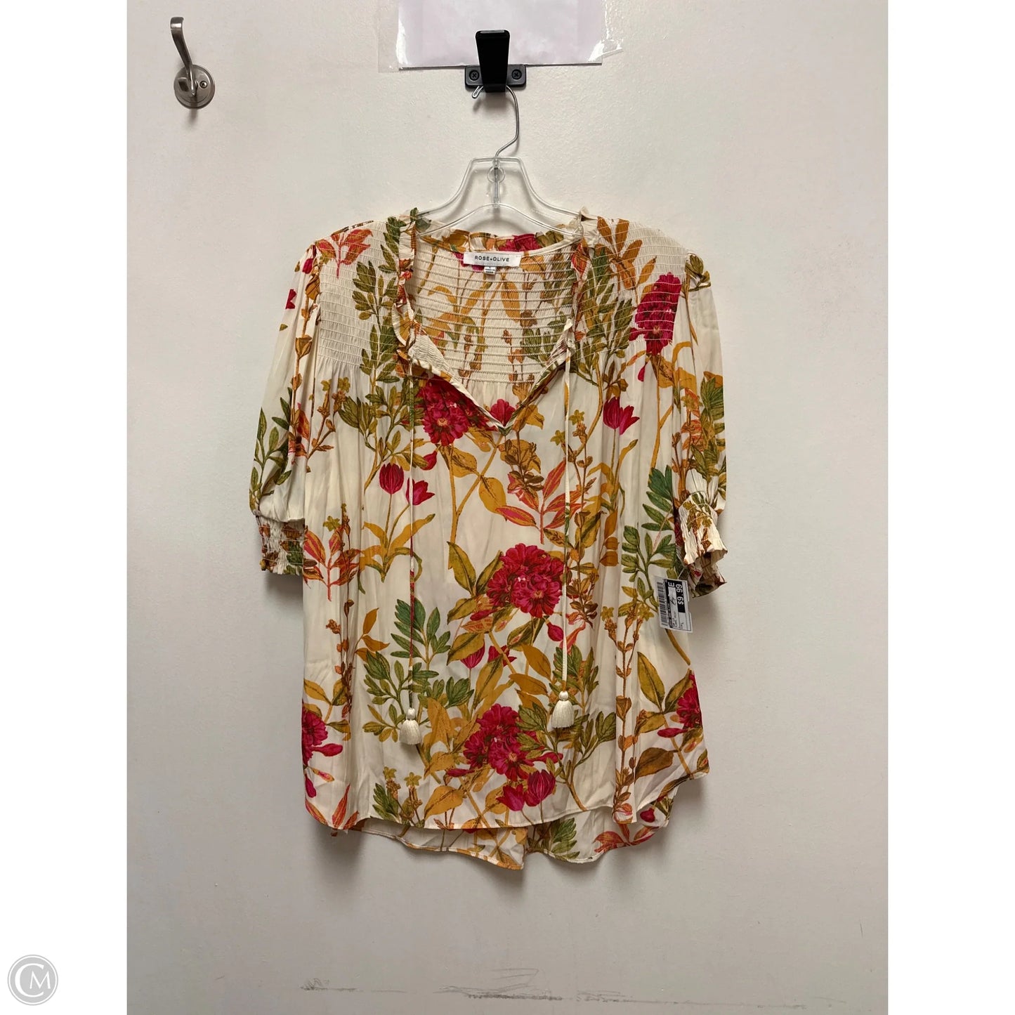 Top Long Sleeve By Rose And Olive In Floral Print, Size: L