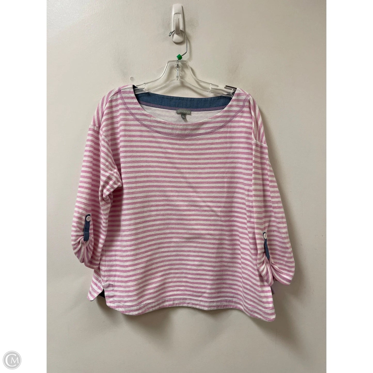 Top Long Sleeve By Talbots In Striped Pattern, Size: 1x