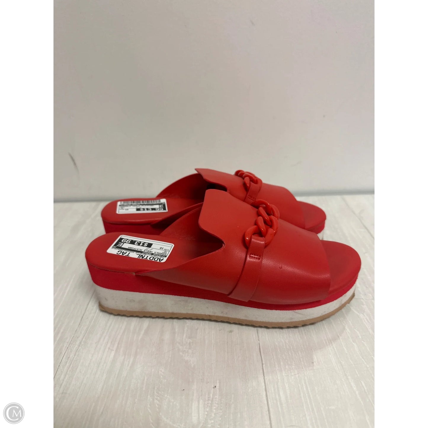 Sandals Heels Platform By Pierre Dumas In Red, Size: 10