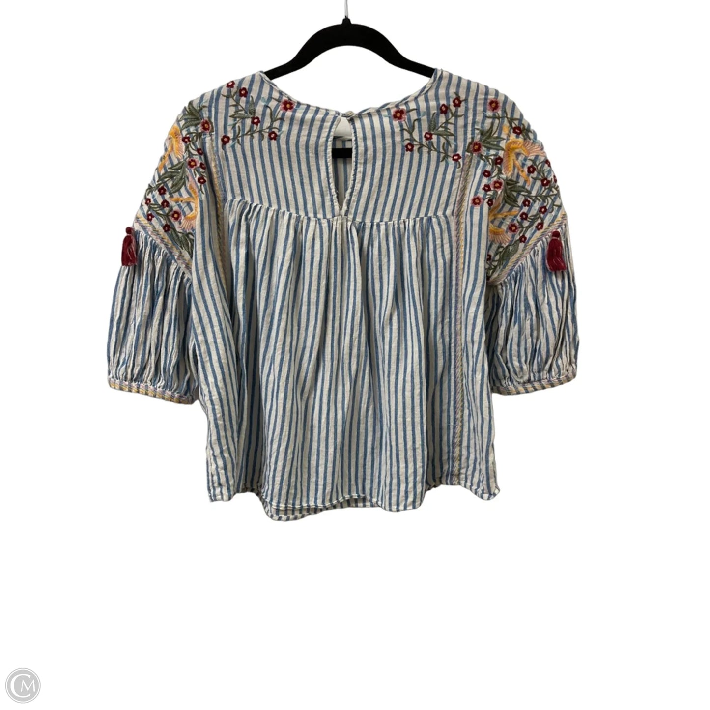 Top Short Sleeve By For The Republic In Striped Pattern, Size: M
