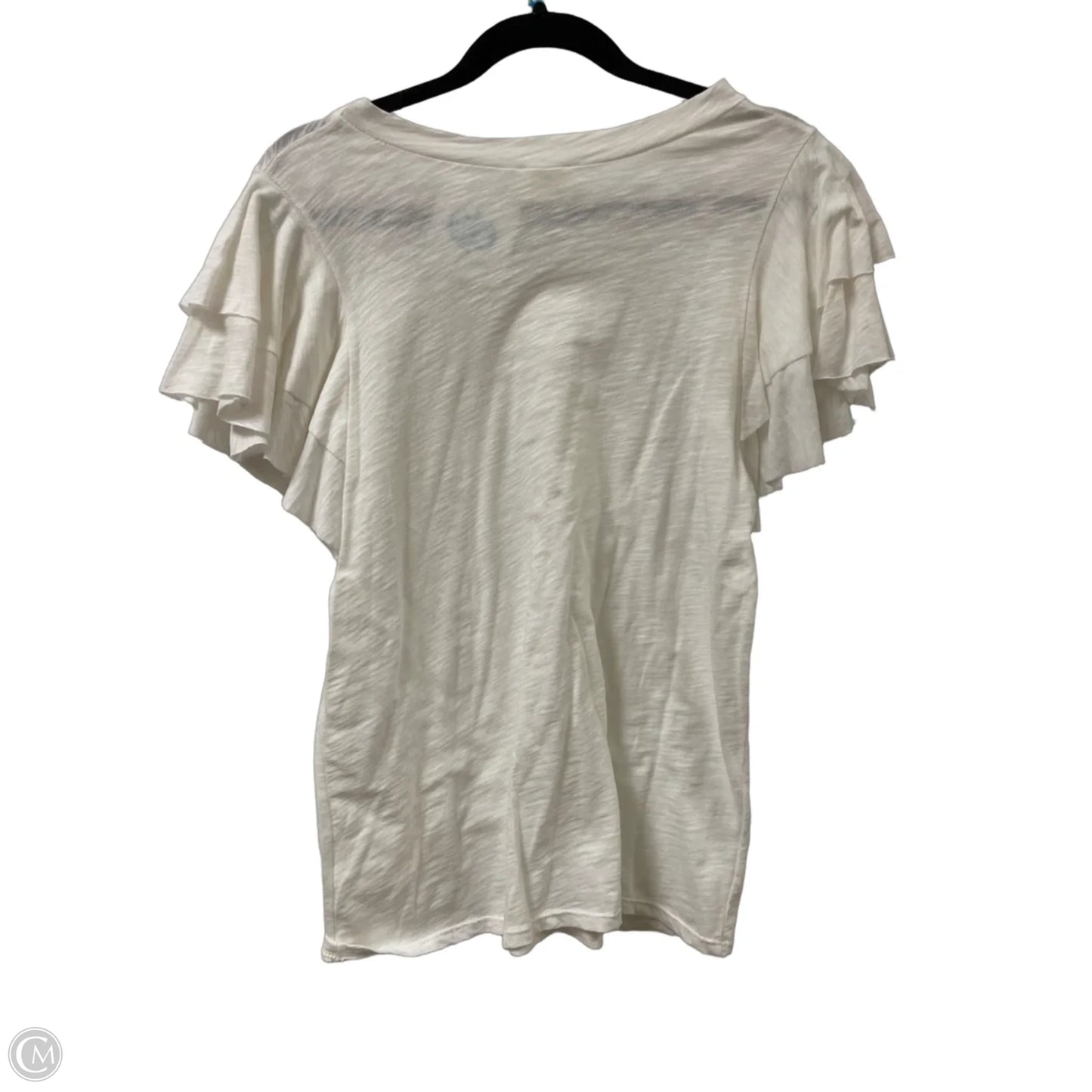 Top Short Sleeve By Clothes Mentor In White, Size: M