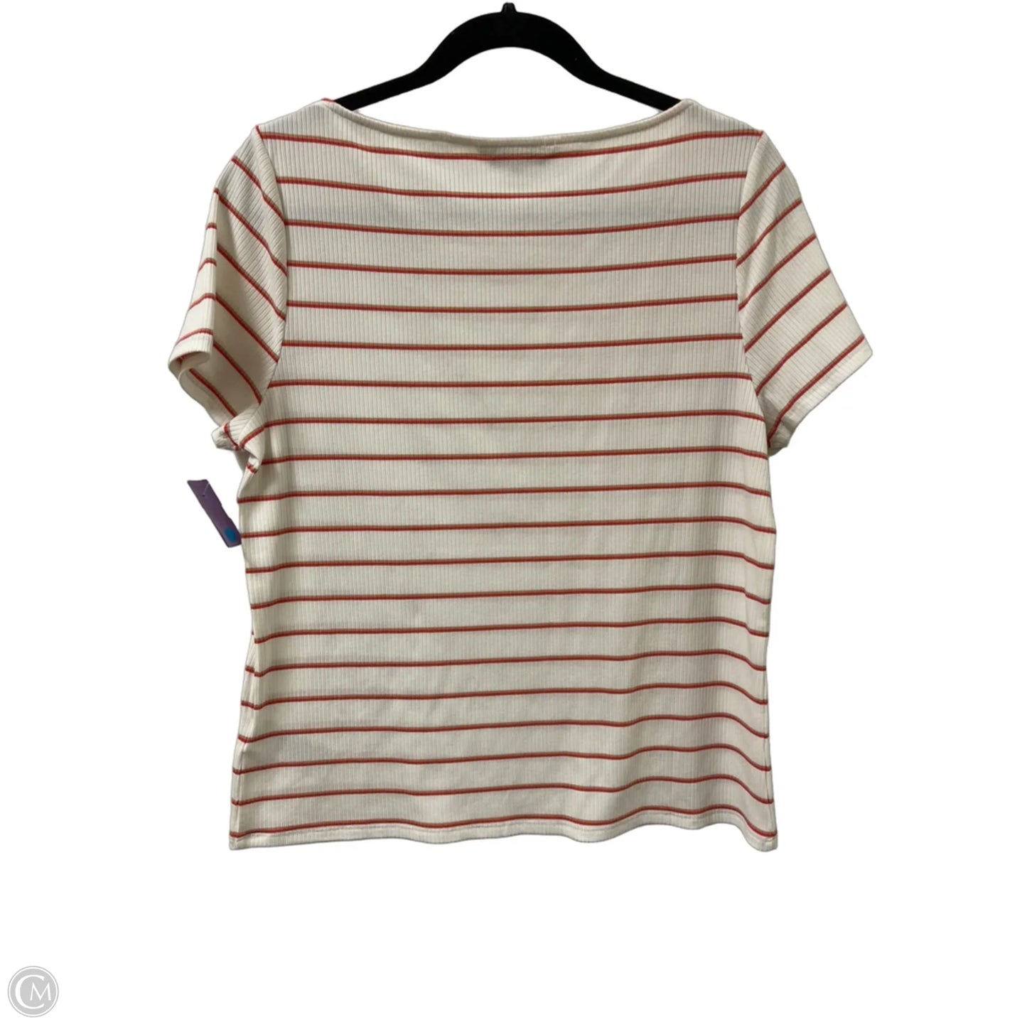 Top Short Sleeve By Liverpool In Striped Pattern, Size: M