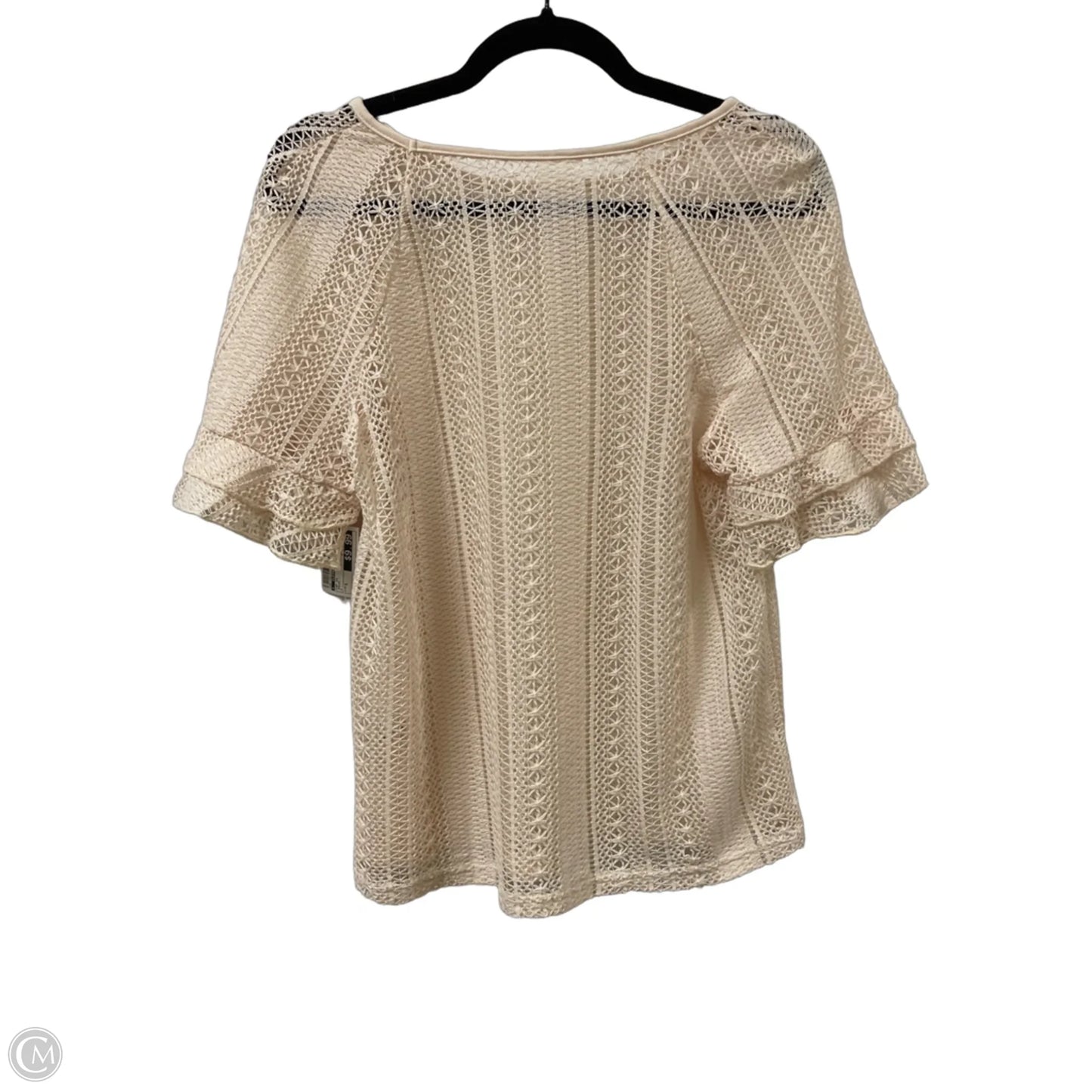 Top Short Sleeve By Clothes Mentor In Cream, Size: S