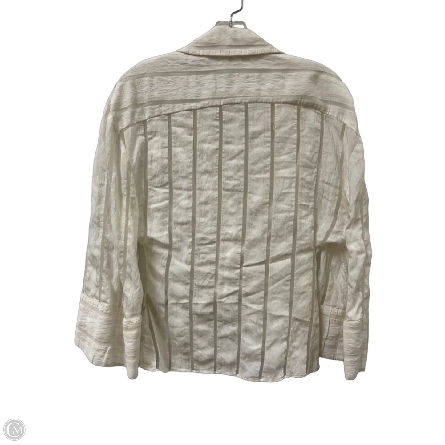 Blouse Long Sleeve By Zara In Cream, Size: Xs