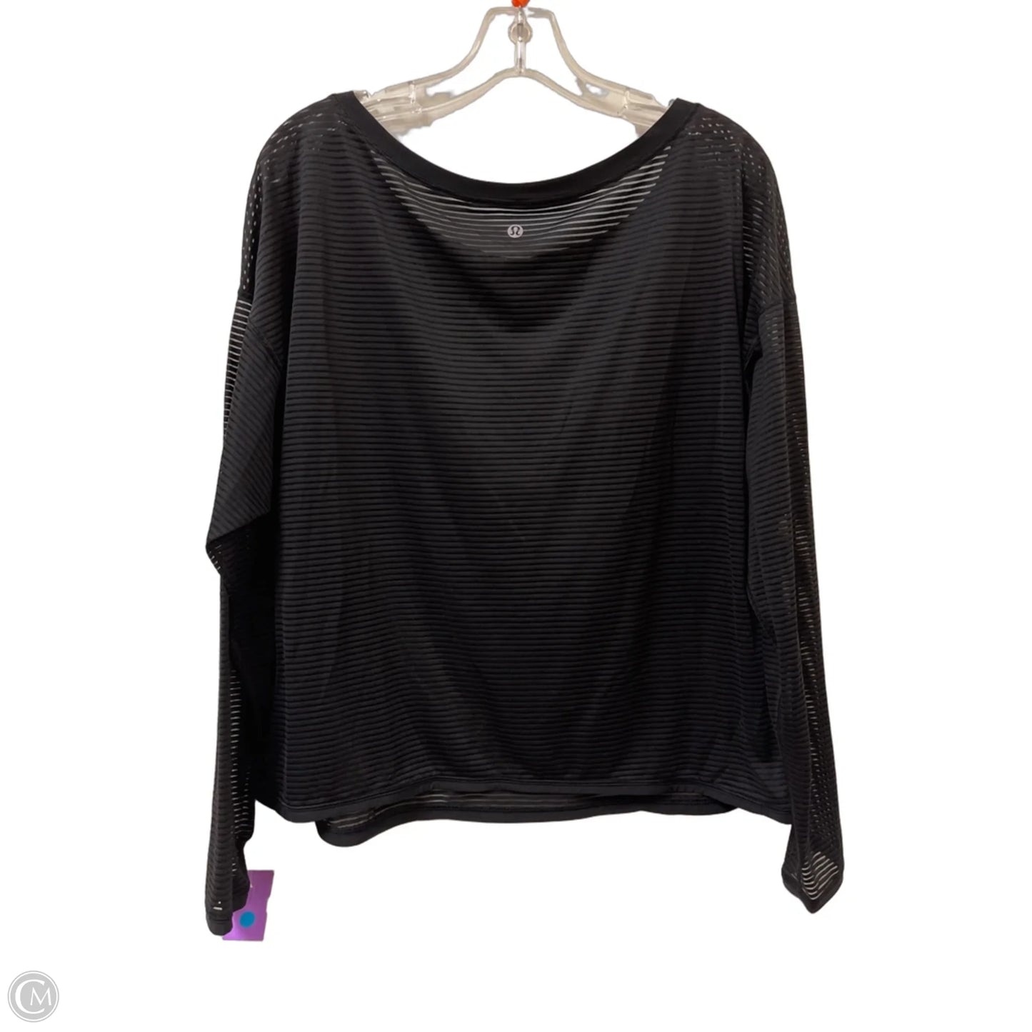 Athletic Top Long Sleeve Crewneck By Lululemon In Black, Size: Xl