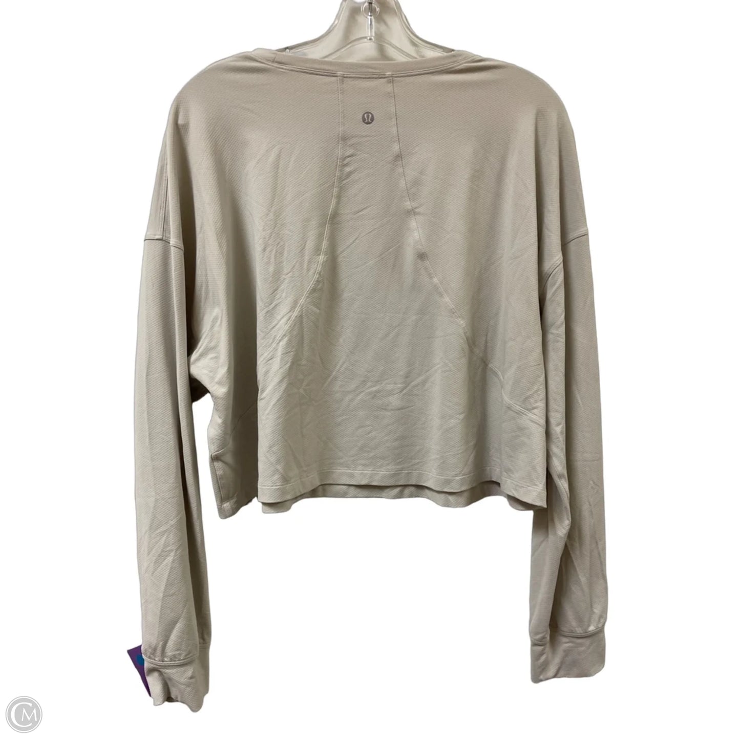 Athletic Top Long Sleeve Crewneck By Lululemon In Cream, Size: Xl
