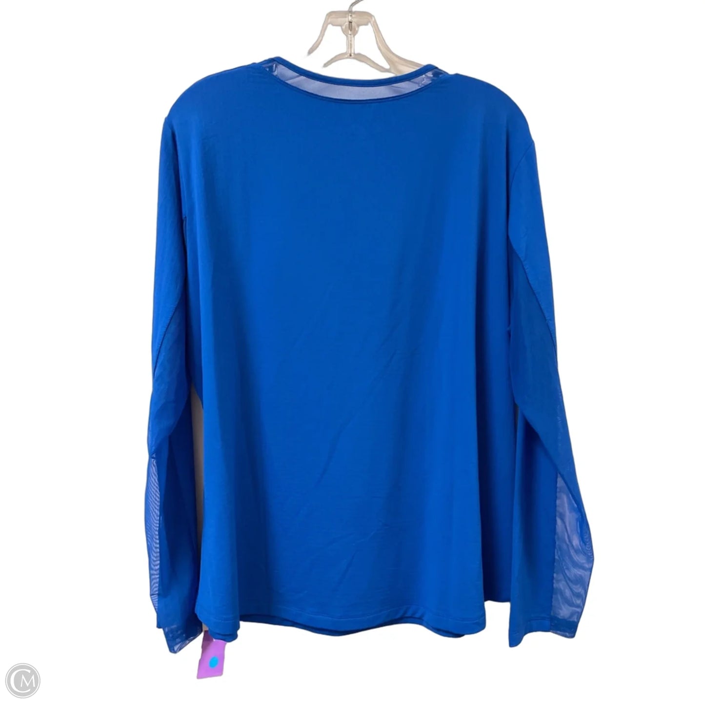 Athletic Top Long Sleeve Crewneck By Ibkul In Blue, Size: 1x