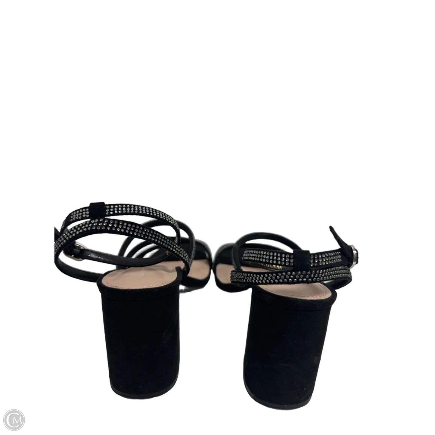 Sandals Heels Block By Kelly And Katie In Black, Size: 9.5