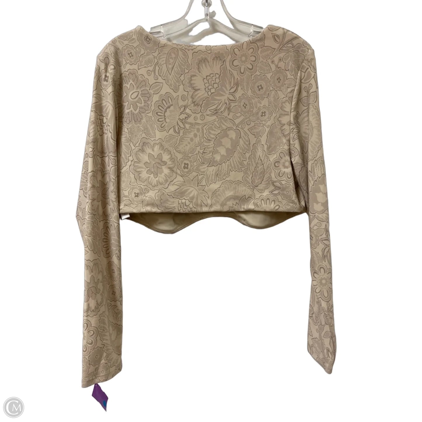 Athletic Top Long Sleeve Crewneck By Offline In Tan, Size: 1x