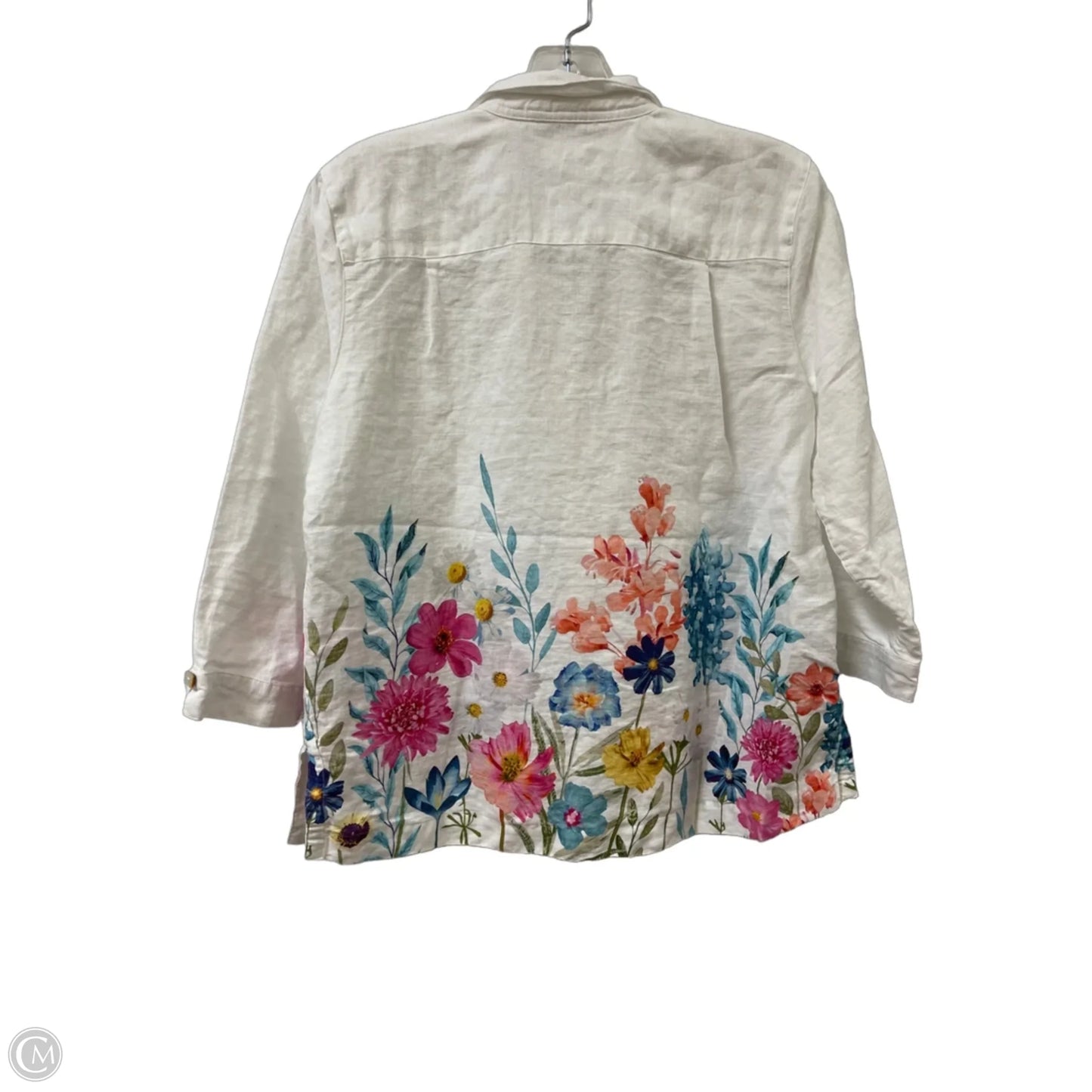 Blouse Long Sleeve By John Mark In White, Size: Sp