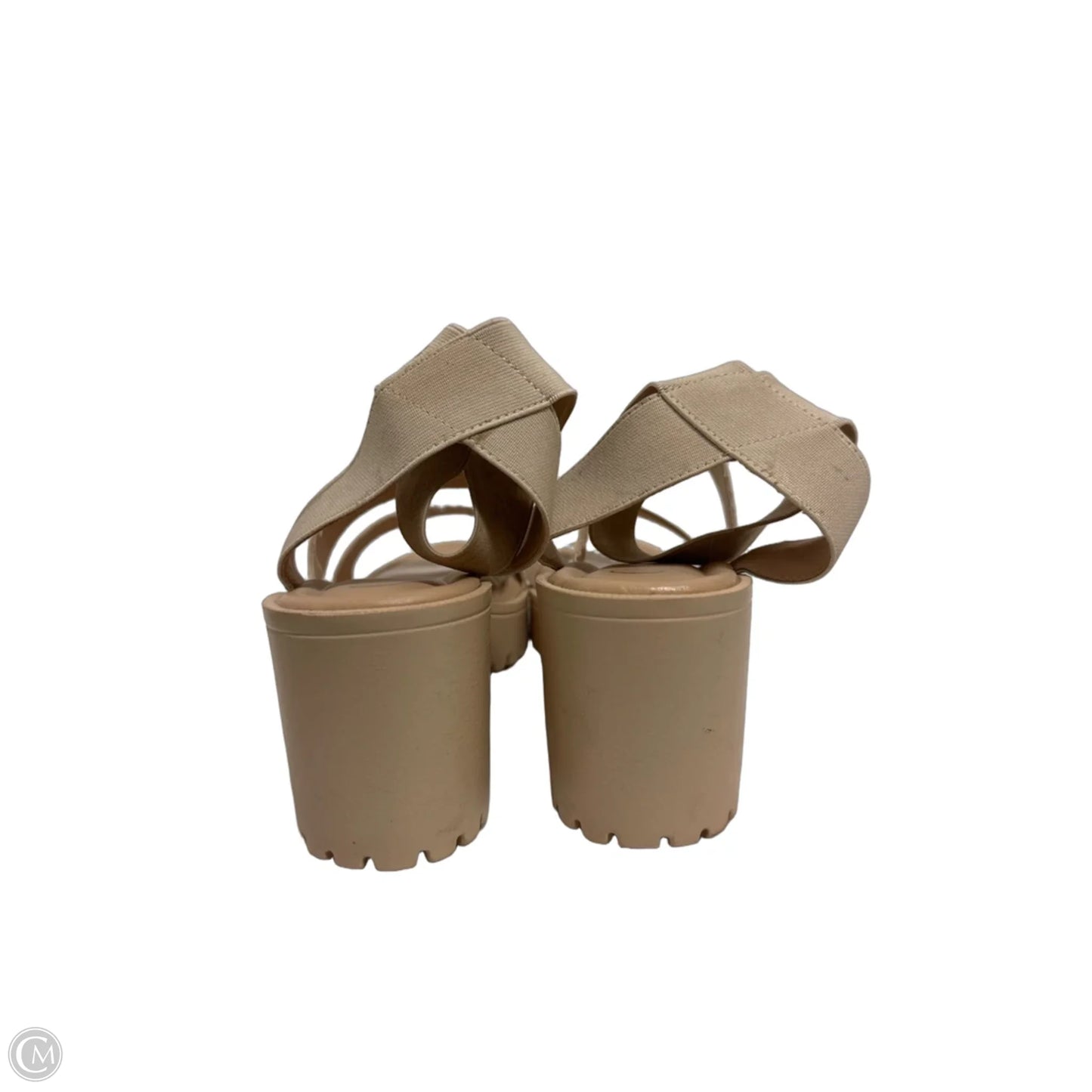 Sandals Heels Block By Cato In Cream, Size: 10