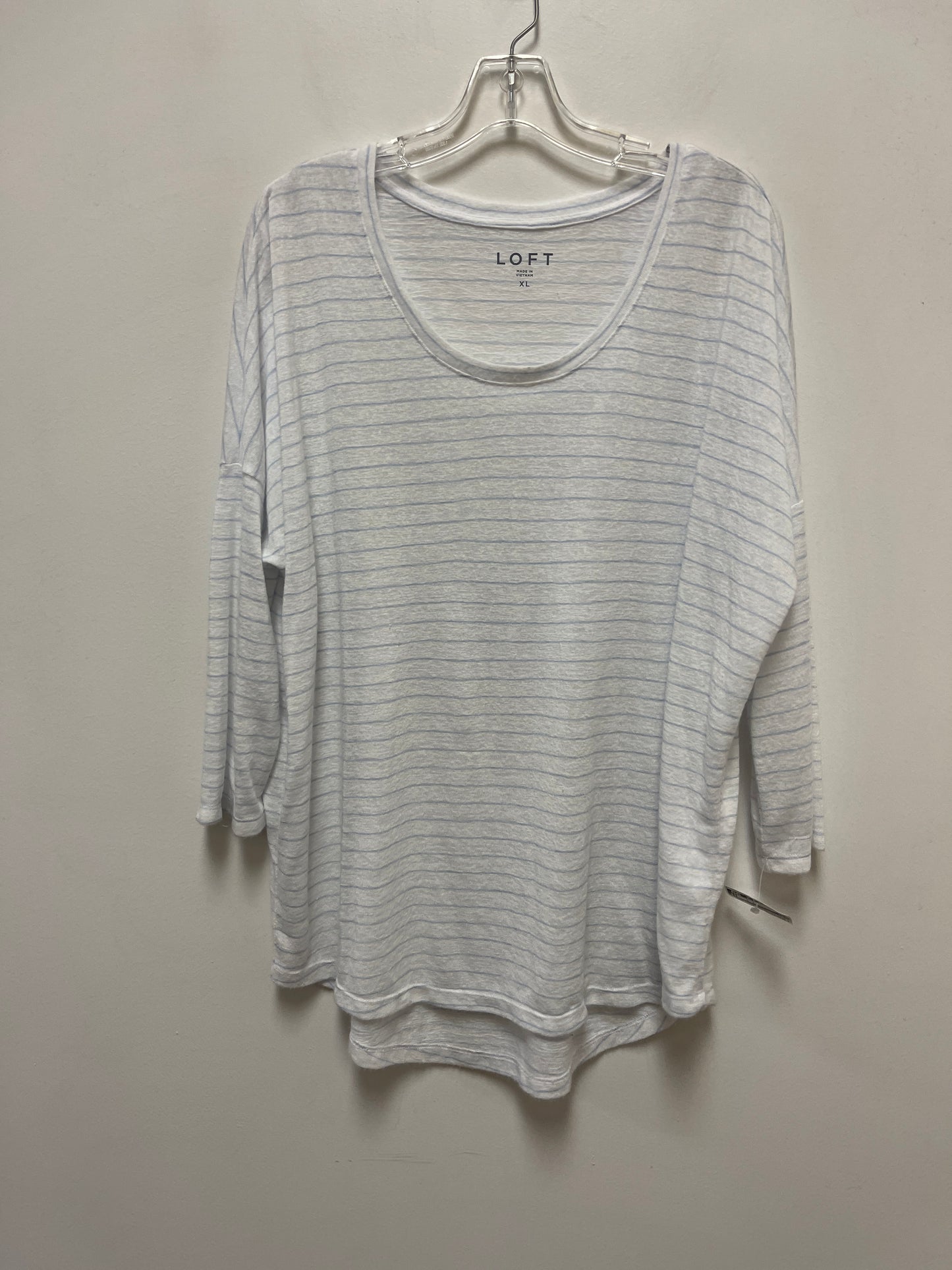 Top Long Sleeve By Loft In White, Size: Xl