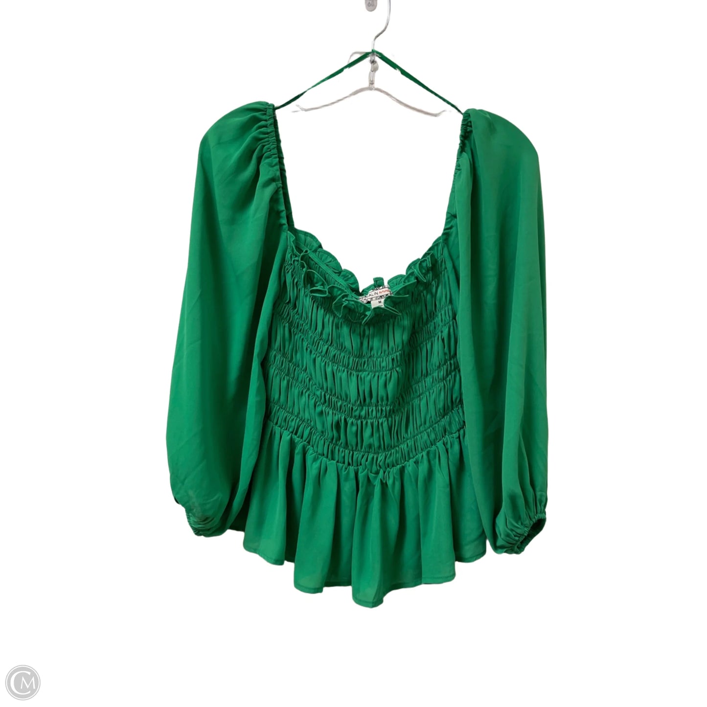 Top Long Sleeve By Flying Tomato In Green, Size: M