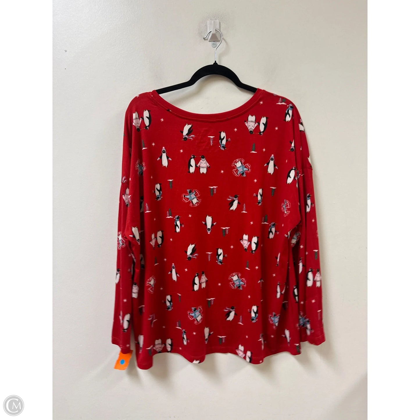 Top Long Sleeve By Joyspun In Red, Size: 2x