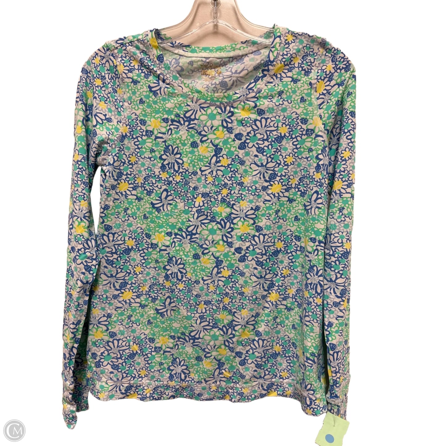 Top Long Sleeve Designer By Lilly Pulitzer In Blue & Green, Size: S