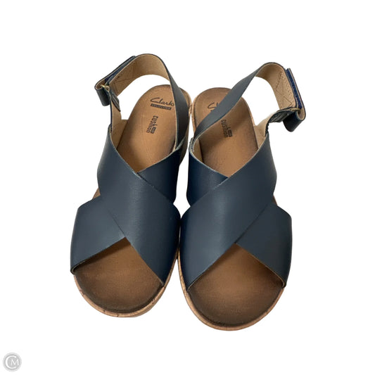 Sandals Heels Wedge By Clarks In Black, Size: 7