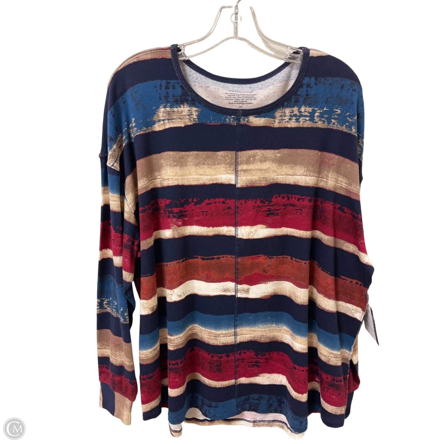 Top Long Sleeve By West Bound In Multi-colored, Size: 1x