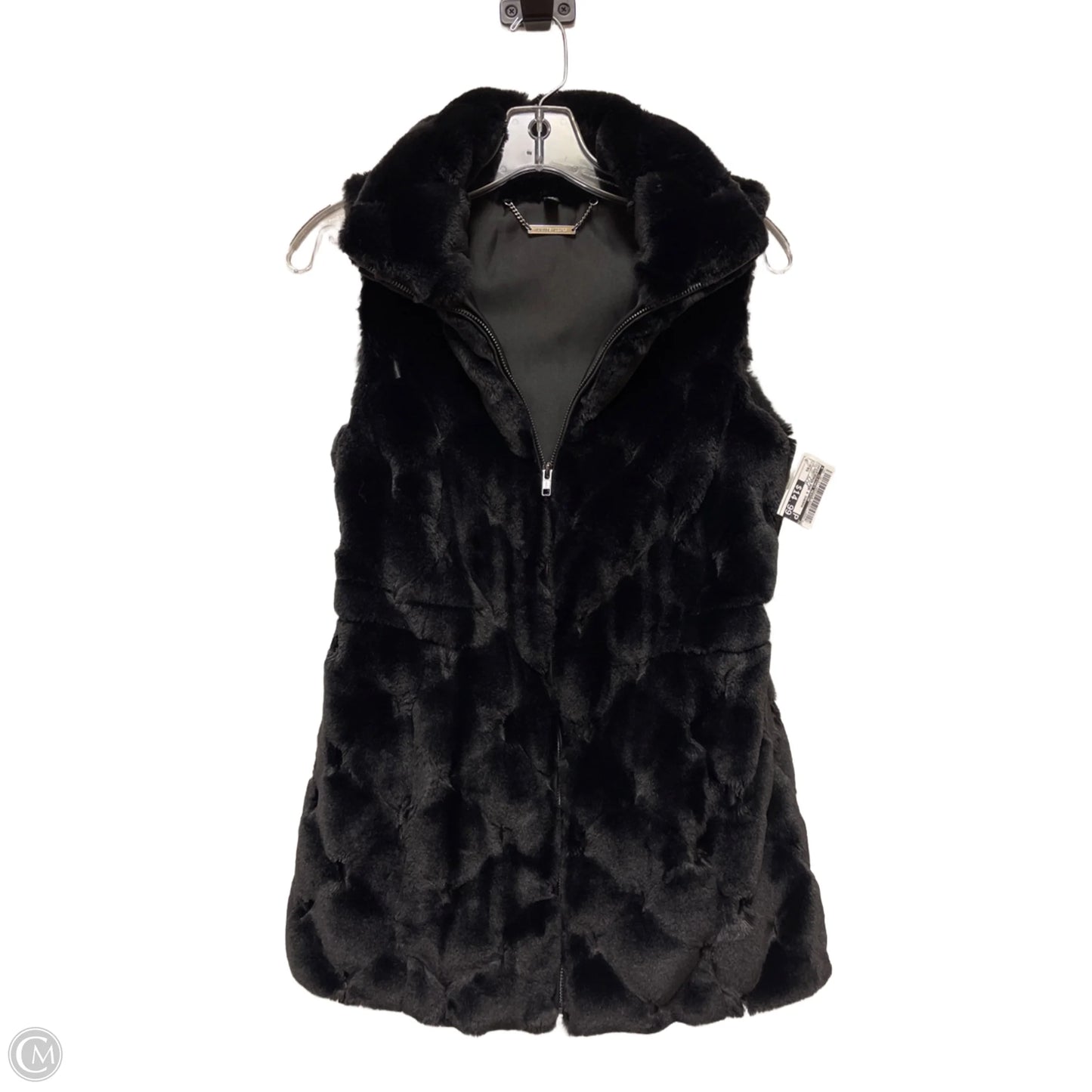 Vest Faux Fur & Sherpa By Clothes Mentor In Black, Size: Xs