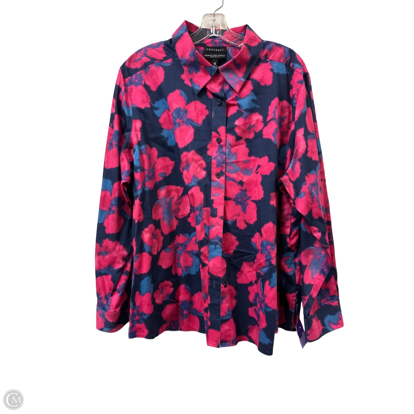 Blouse Long Sleeve By Foxcroft In Pink, Size: 3x