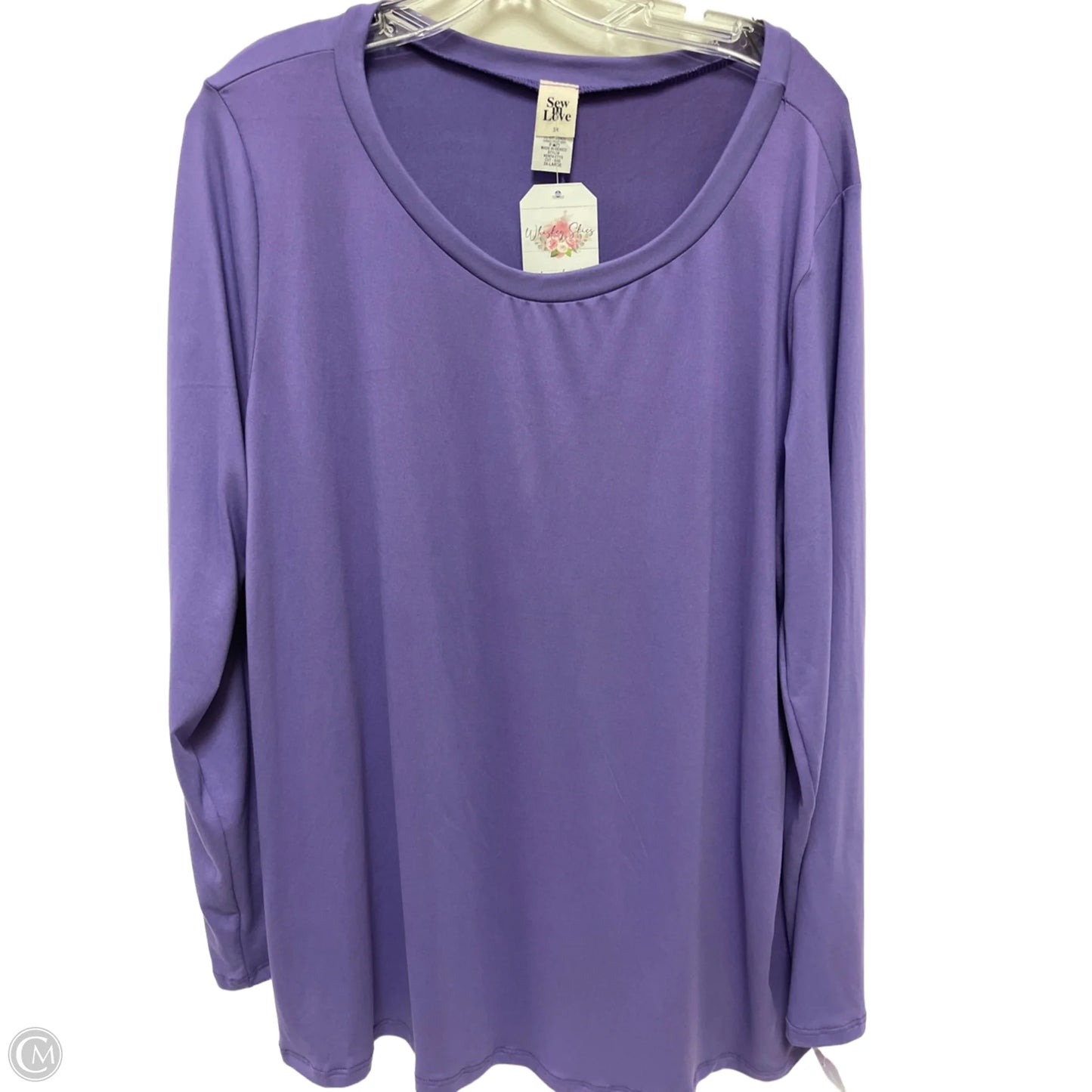Top Long Sleeve By Sew In Love In Purple, Size: 3x