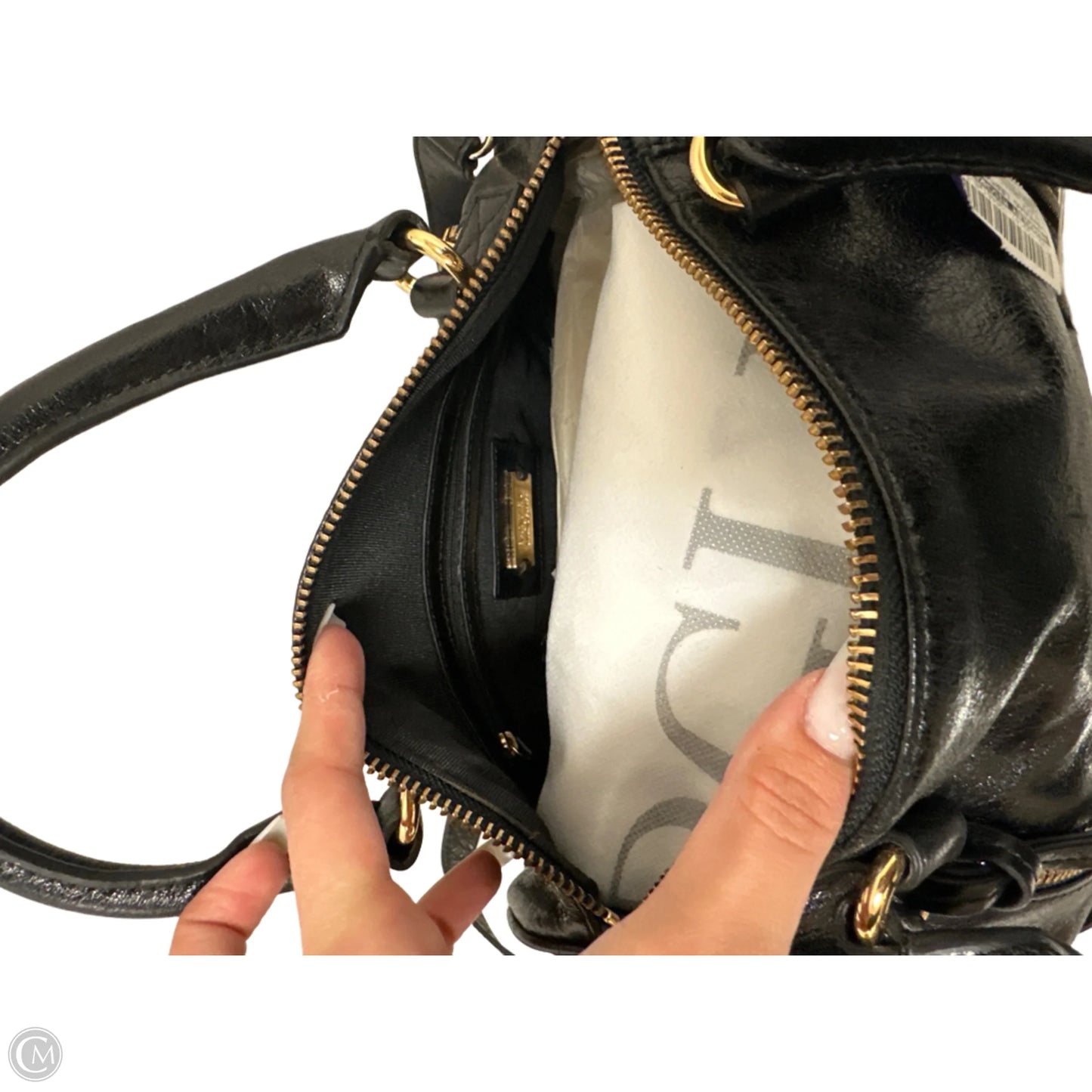 Handbag Leather By Badgley Mischka, Size: Large