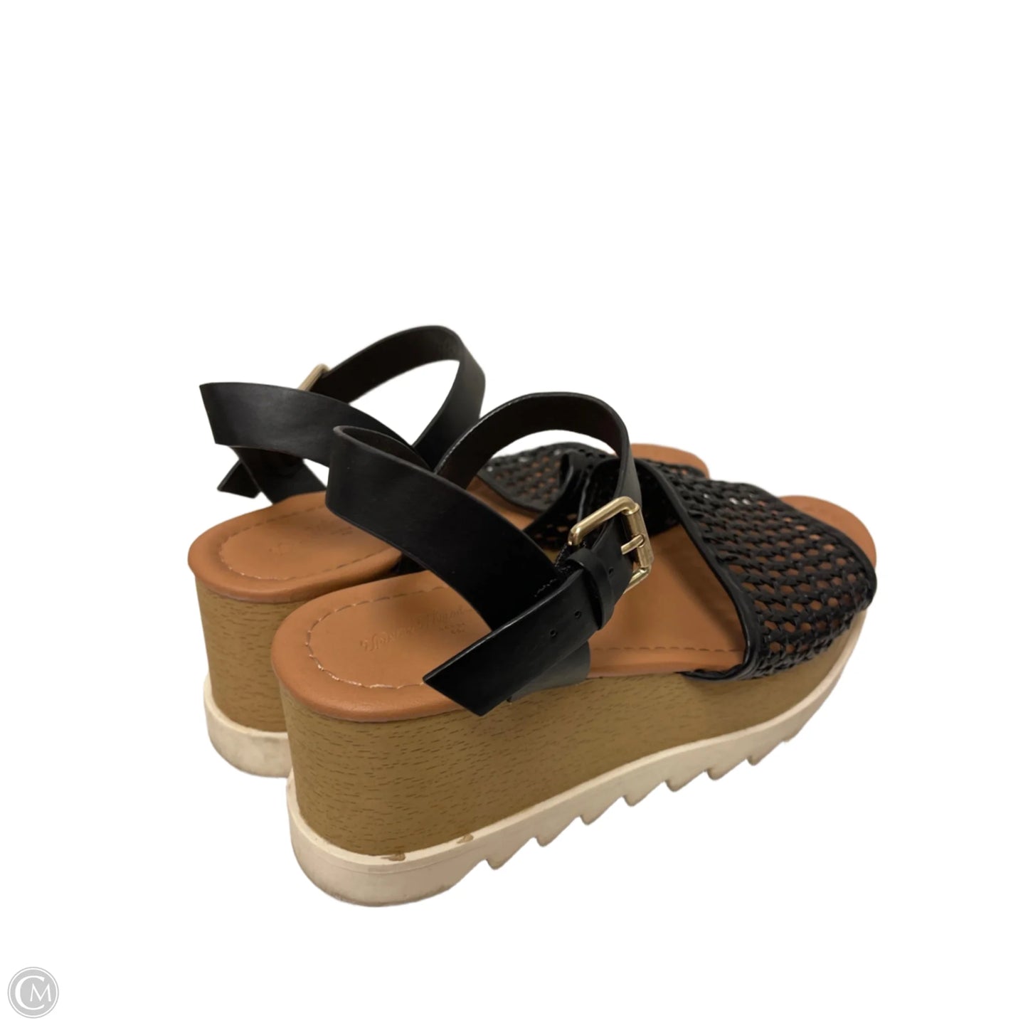 Sandals Heels Wedge By Universal Thread In Black, Size: 8