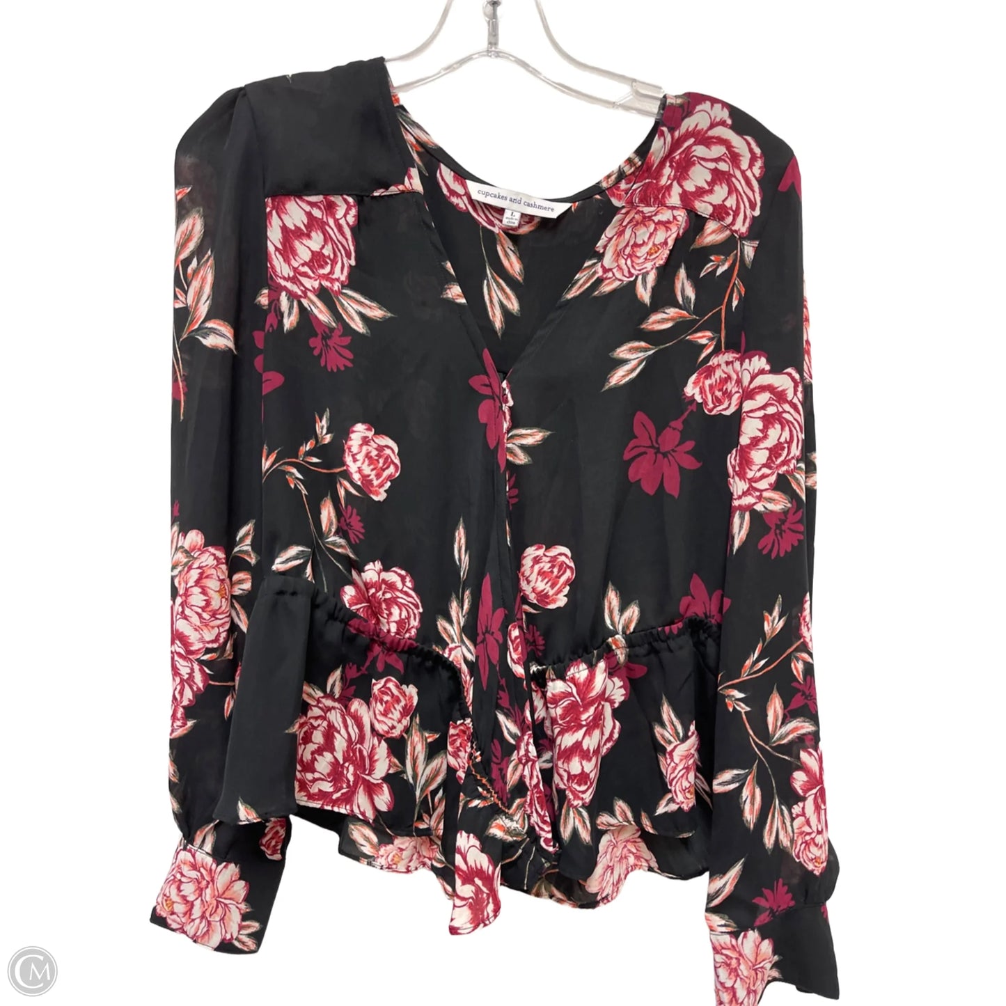 Top Long Sleeve By Cupcakes And Cashmere In Black, Size: L