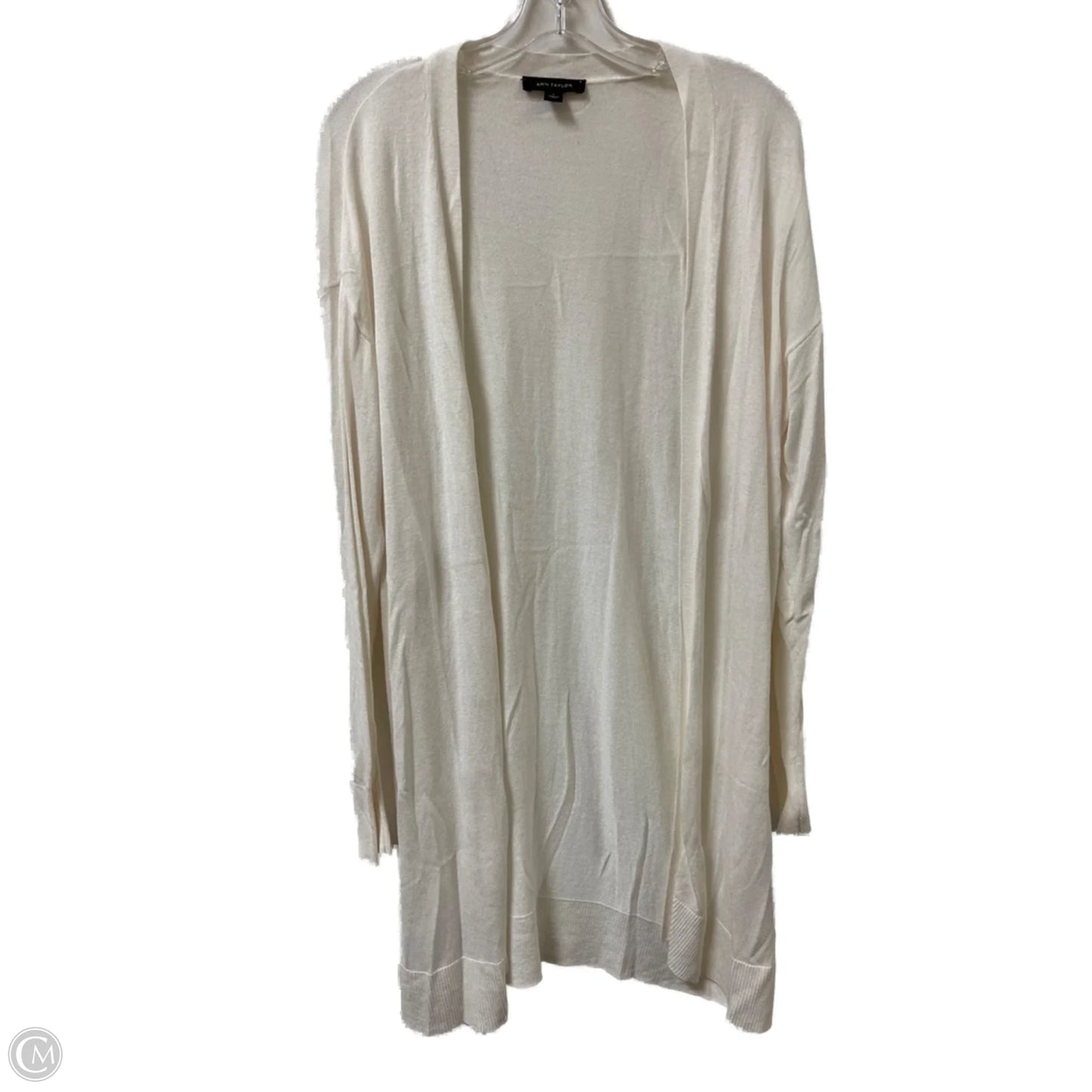 Sweater Cardigan By Ann Taylor In Cream, Size: S