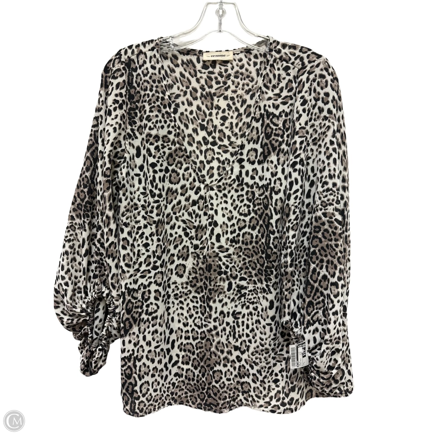 Top Long Sleeve By Ee Some In Animal Print, Size: L