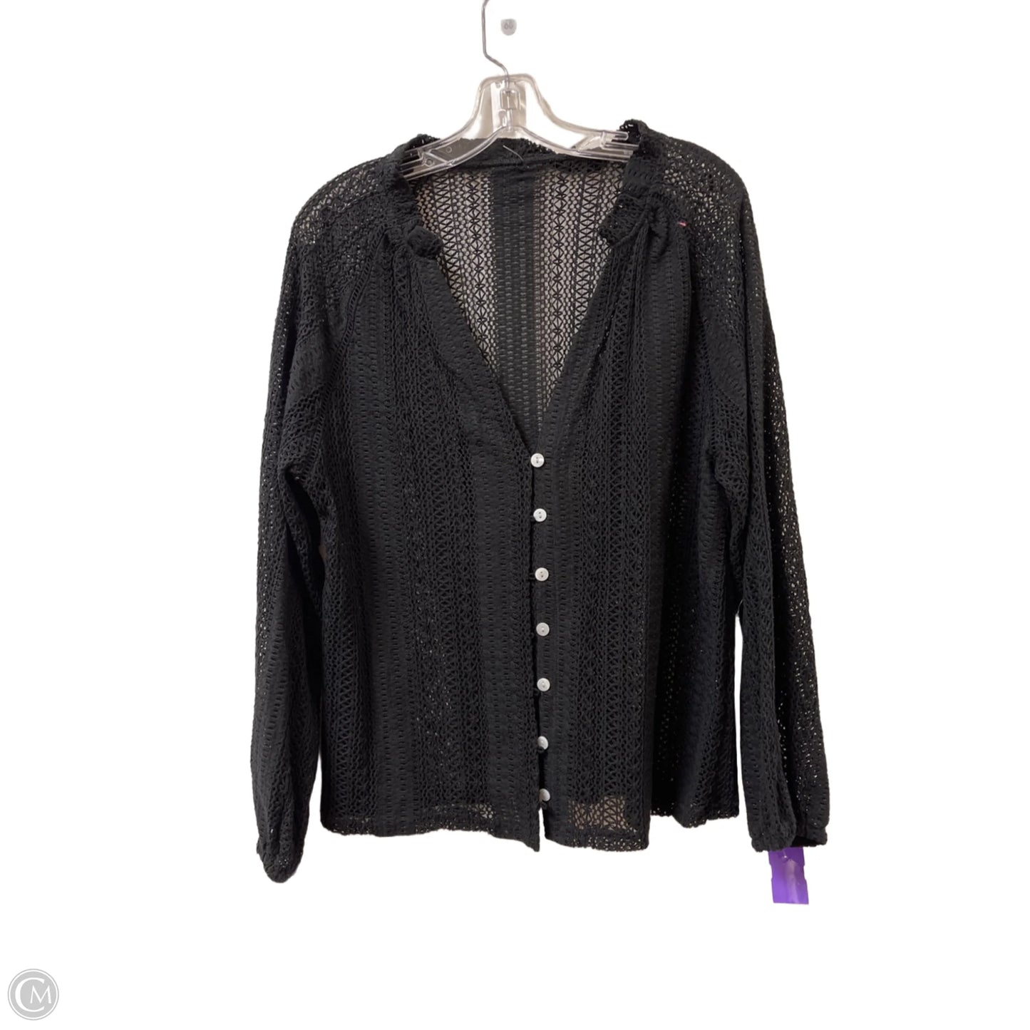 Blouse Long Sleeve By Clothes Mentor In Black, Size: Xl