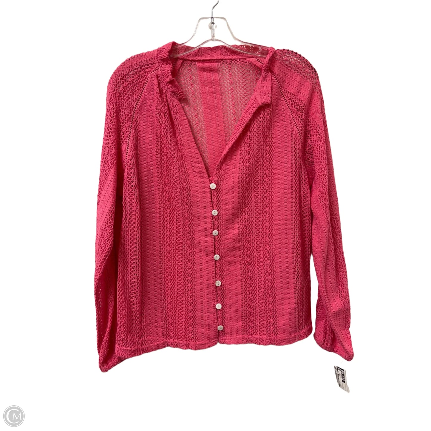 Blouse Long Sleeve By Clothes Mentor In Pink, Size: L