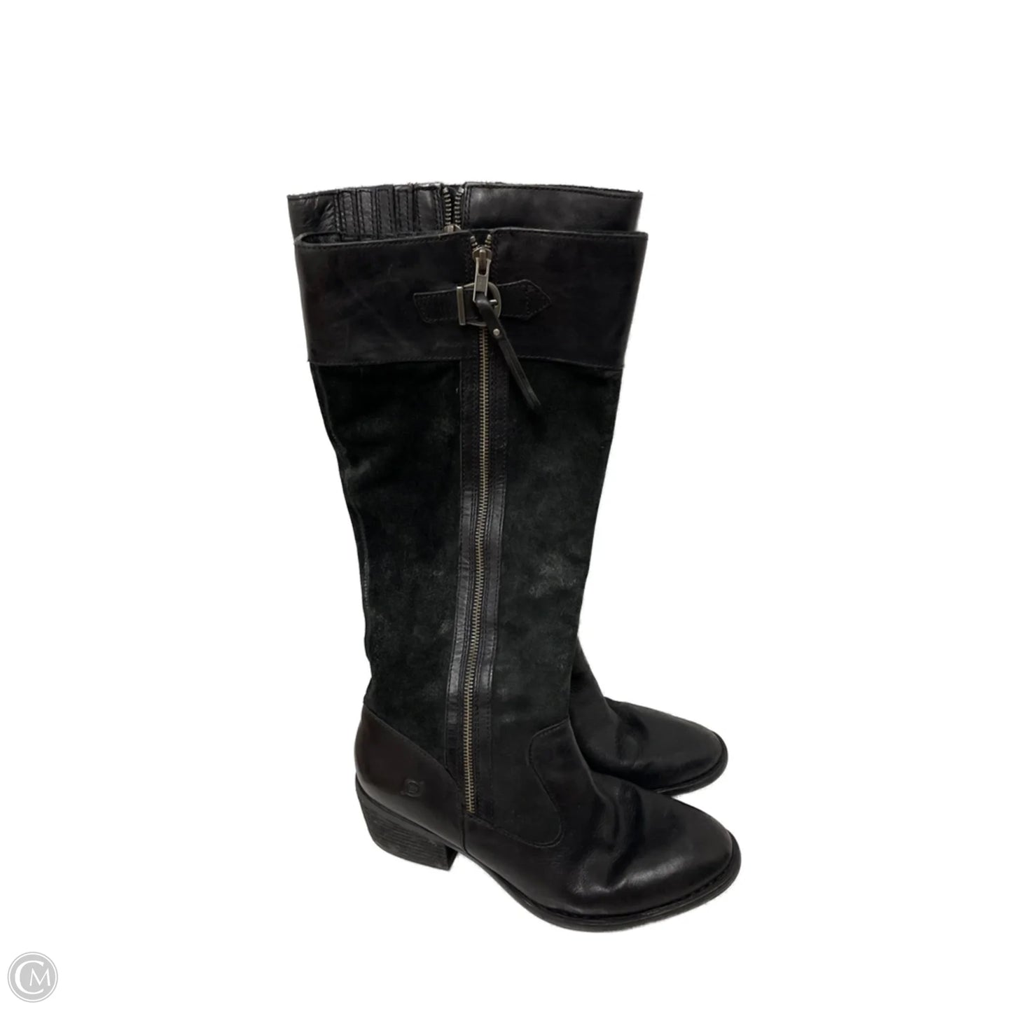 Boots Knee Heels By Born In Black, Size: 9