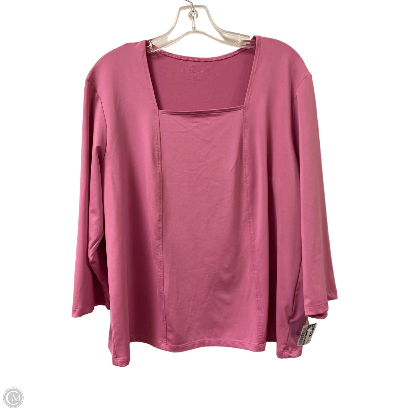 Top Long Sleeve By Susan Graver In Pink, Size: Xl