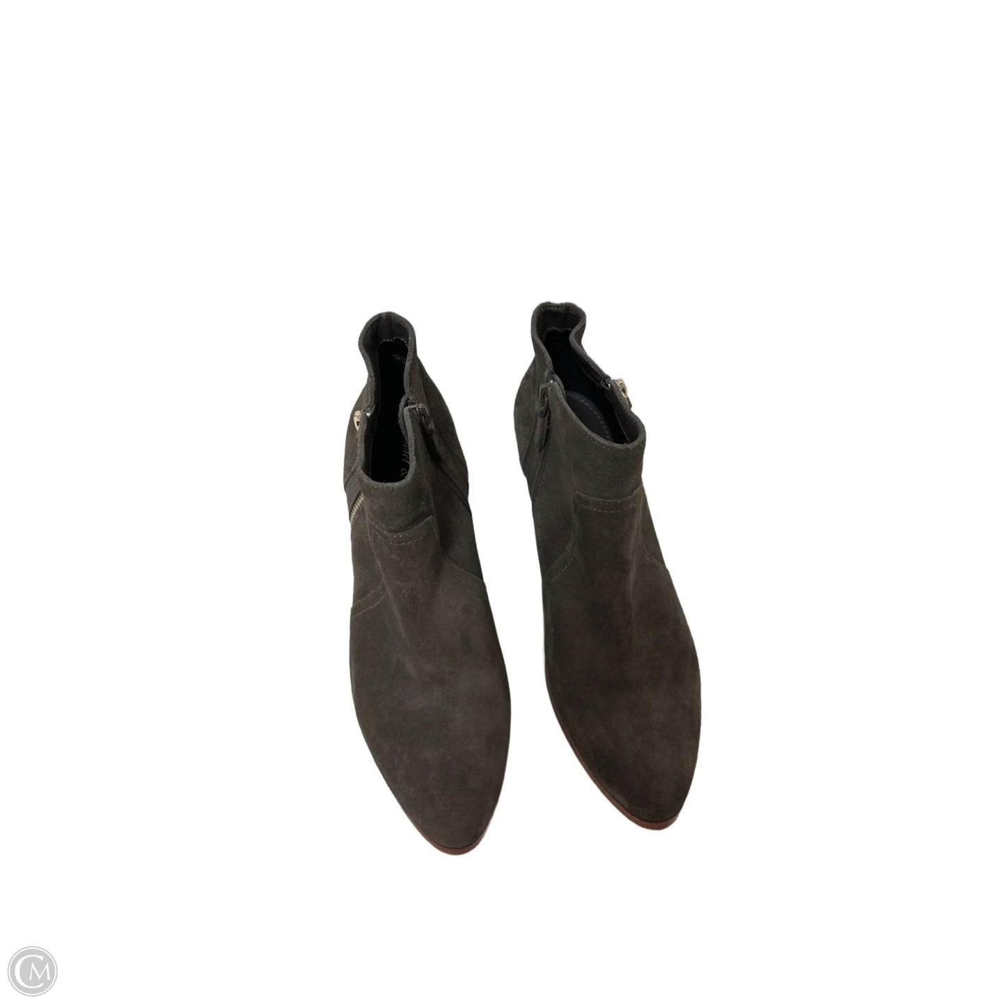 Boots Ankle Heels By Clothes Mentor In Grey, Size: 9.5