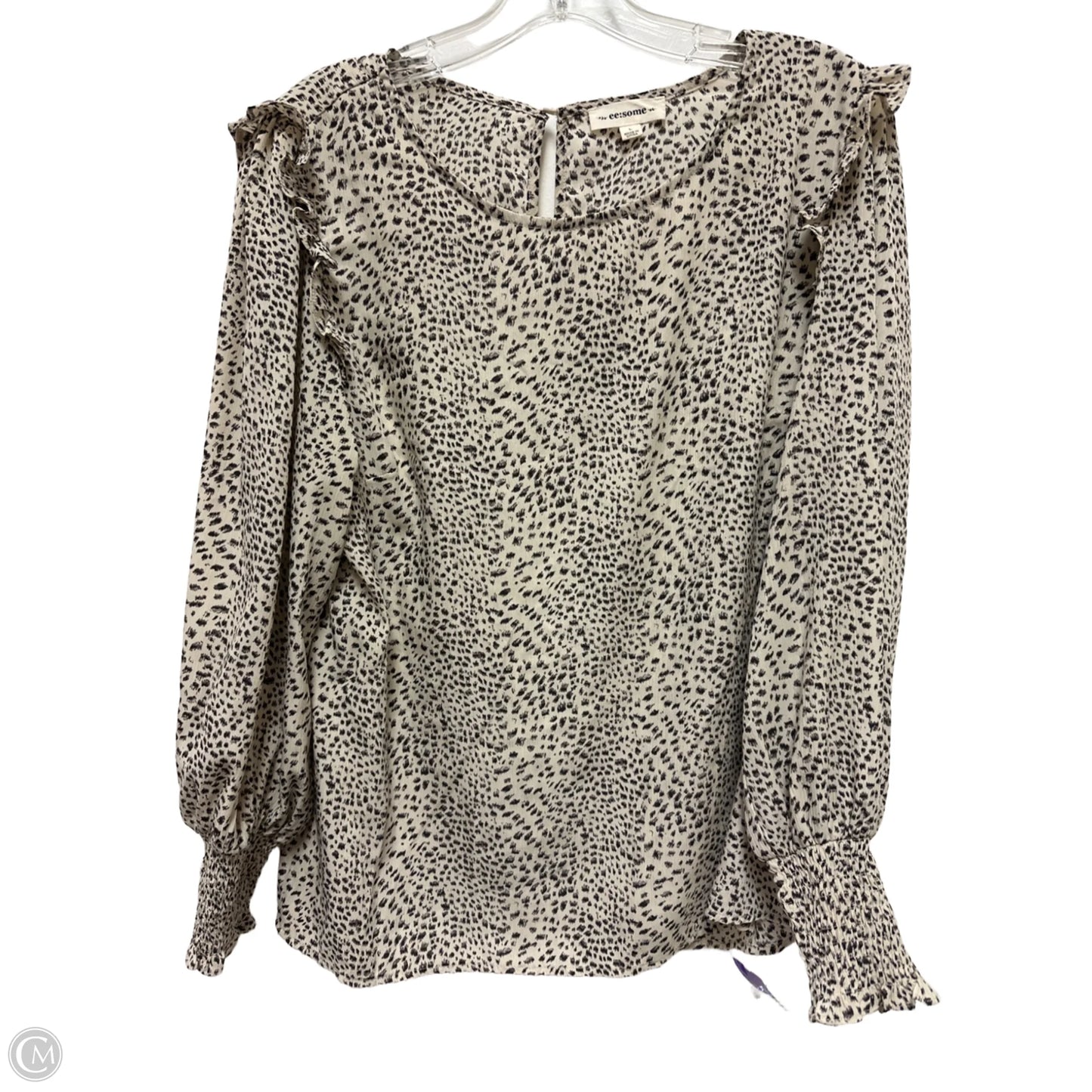 Top Long Sleeve By Ee Some In Animal Print, Size: L